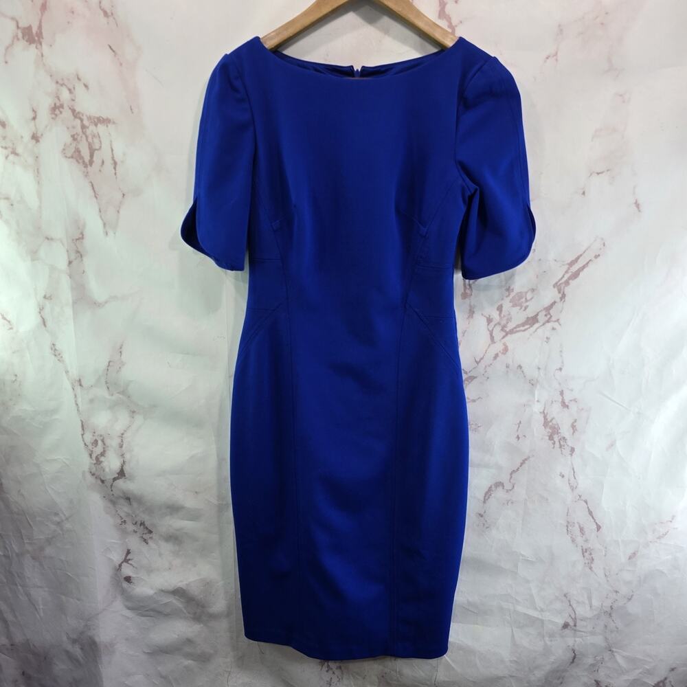 Vince Camuto Dress Womens 2 XS Blue Cobalt Royal Tulip Sleeve Office Career